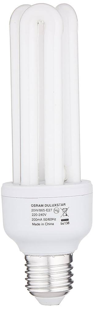 OSRAM DULUX STAR 20W/865 E27 ENERGY SAVER - Cool daylight energy-saving lamp offering crisp light output and excellent color accuracy, perfect for professional environments requiring precise illumination